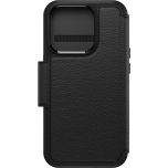 כיסוי עור שחור MagSafe לאייפון 15 פרו , OtterBox Black leather Strada MagSafe Case for iPhone 15 Pro