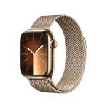 שעון אפל Apple Watch Series 9 GPS + Cellular 41mm Gold Stainless Steel Gold Milanese Loop MRJ73QI/A