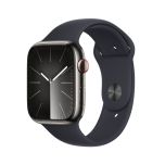 שעון אפל Apple Watch Series 9 GPS + Cellular 45mm Graphite Stainless Steel Midnight Sport Band M/L MRMW3QI/A