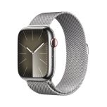 שעון אפל Apple Watch Series 9 GPS + Cellular 45mm Silver Stainless Steel Silver Milanese Loop MRMQ3QI/A
