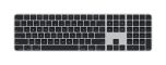מקלדת אלחוטית Apple Magic Keyboard with Touch ID and Numeric Keypad for Mac Models with Apple Silicon - Black Keys - US Layout