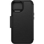 כיסוי עור שחור MagSafe לאייפון 15, OtterBox Black leather Strada MagSafe Case for iPhone 15 