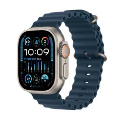 שעון אפל Apple Watch Ultra 2 GPS + Cellular 49mm Titanium Blue Ocean Band MREG3HB/A