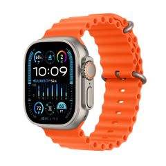שעון אפל Apple Watch Ultra 2 GPS + Cellular 49mm Titanium Orange Ocean Band MREH3HB/A