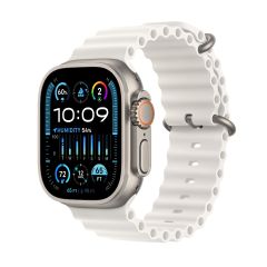 שעון אפל Apple Watch Ultra 2 GPS + Cellular 49mm Titanium White Ocean Band MREJ3HB/A