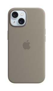 כיסוי סיליקון לאייפון 15 iPhone 15 Silicone Case with MagSafe - Clay