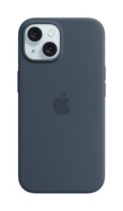 כיסוי סיליקון לאייפון 15 iPhone 15 Silicone Case with MagSafe - Storm Blue