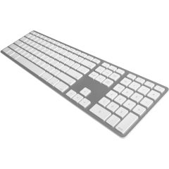 מקלדת אלחוטית תואמת אפל מק עברית - אנגלית Matias Aluminum Wireless Keyboard for Mac - Silver US Layout