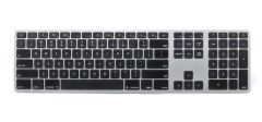 מקלדת אלחוטית תואמת אפל מק עברית - אנגלית Matias Aluminum Wireless Keyboard for Mac - Space Gray US Layout 