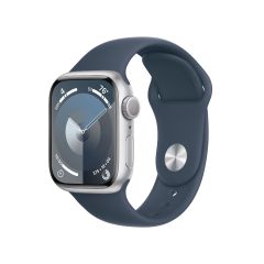 שעון אפל Apple Watch Series 9 GPS 41mm Silver Aluminum Storm Blue Sport Band S/M MR903QI/A
