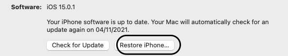 Restore Iphone