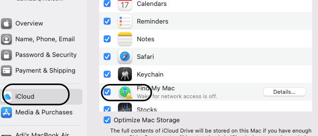 iCloud find my Mac